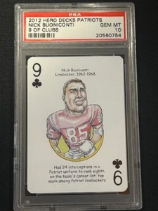 Nick Buoniconti 2012 Hero Decks Patriots 9 of Clubs NFL Boston Patriots - PSA 10 - Bild 1 von 2