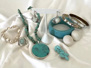Summer Jewelry Lot Collection Necklace Bracelets Ring Earrings Resale 1 Trifari - Picture 1 of 12