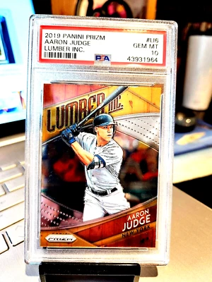 2019 AARON JUDGE PANINI PRIZM LUMBER INC. #L16 GEM MT 10 POP-15 "MVP" HIT KING" - Image 1 of 4
