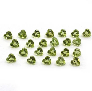 Natural Peridot Heart Cut Loose Gemstone Lot 4 MM 40 CT 156 Pcs - Picture 1 of 4