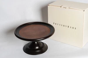 Pottery Barn Wooden Pedestal Cake/Serving Tray - Picture 1 of 4