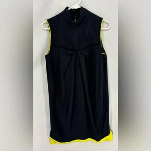 LAMB Gwen Stefani woman’s black green trim Shift sleeveless mini dress 4 small - Picture 1 of 10