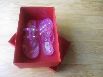 $450 Valentino Garavani Rockstud Caged Rubber Thong Sandals 37 US 7 NIB - Image 1 of 4