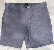 J.Crew Chino Shorts Mens 29 Blue Stretch Fabric Mid Rise Flat Front Preppy 7"