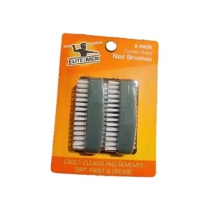 Elite For Men Nail Brushes Cleaning High Quality Double Sided 2 Pack Gray - Picture 1 of 2
