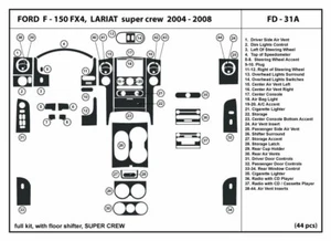 Carbon Fiber Dash Trim Kit for Ford F-150 2004-2008 with floor shifter Interior - Picture 1 of 1