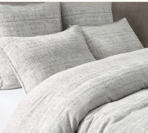 RH Restoration Hardware ERASED ABSTRACT COTTON LINEN Full / Queen Duvet COVER - Picture 1 of 10