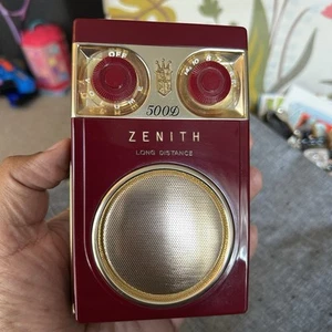 ZENITH ROYAL 500D 1958 VINTAGE ‘OWL EYE’ TRANSISTOR RADIO EXCELLENT CONDITION - Picture 1 of 15