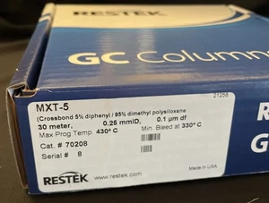 Restek MXT-5 GC Metal Capillary Column, 30 m, 0.25 mm ID, 0.10 µm - Picture 1 of 5