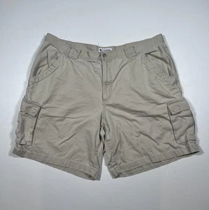 Columbia Shorts Mens 42 Khaki Cargo 9 Inch Inseam Cotton Outdoor Hiking S04M4093 - Picture 1 of 7