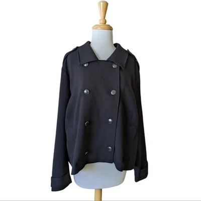 NEW Universal Standard Double Breasted Jacket Womens 22 24 Black Rivington Milit - Image 1 of 4