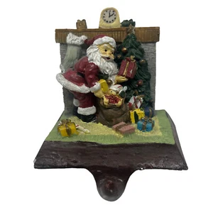 Santa Claus Presents Fireplace Vintage Cast Iron Base Holder Hanger Christmas - Picture 1 of 7