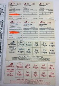 1986 Vintage Flight Ticket Guest Pass AIR ATLANTA Flight record coupon lot - Picture 1 of 2