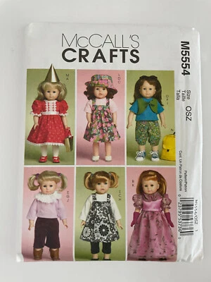 McCalls Crafts sewing pattern for American Girl Doll other 18" NEW/uncut #5554 - Image 1 of 2