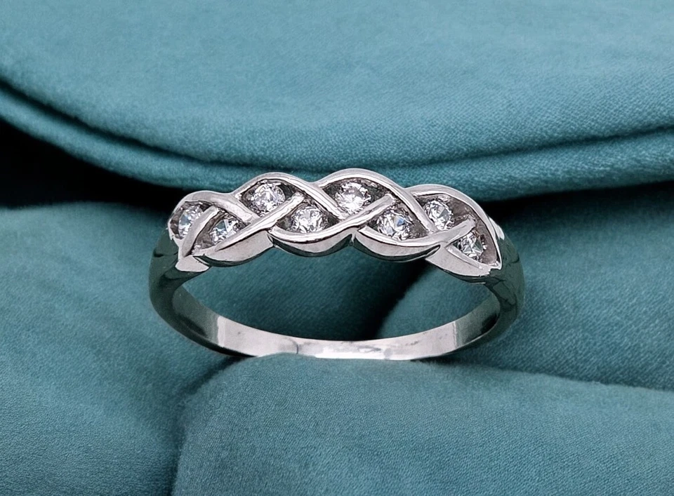 14k  White Gold FN 0.24 Ct Round Cut Lab-Created Diamond Wedding Women's Ring - Image 1 of 4