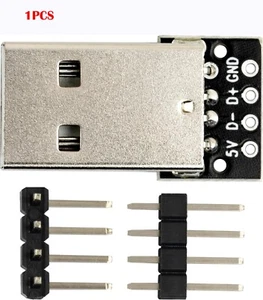 1pcs Adattatore USB Tipo A Maschio Breakout Board a DIP con 4 Pin e Testa ad Angolo Retto - Foto 1 di 5