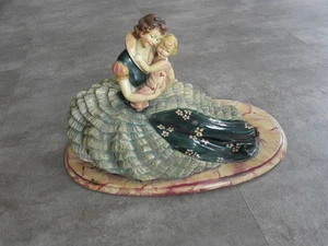 old vintage Lady Art Deco/Nouveau Plaster Chalk Statue Woman Beautiful A.Santini - Picture 1 of 12