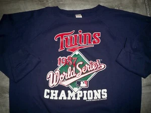 Vtg MINNESOTA TWINS World Series Vintage Champion Sweatshirt Jumper Large 1987 - Picture 1 of 8