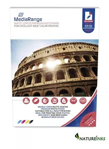 50 Mediarange 200 gsm Matt A4 DOUBLE Sided Matte DUO coated pro PHOTO paper - Afbeelding 1 van 2