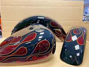 Harley Davidson FLSTF Fat Boy Custom Paint Set Brandy Wine Flames 95707-00DI - Bild 1 von 12