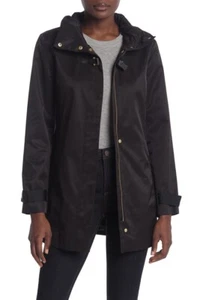 Cole Haan Women's Stowaway Hood Zip Jacket Black Red 350SC752 MSRP $350 - Picture 1 of 16