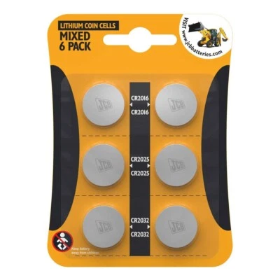 6 X JCB CR2032 CR2025 CR2016 3V Lithium Button Coin Cell Battery LONGEST EXPIRY - Image 1 of 2