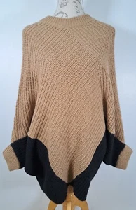 ESSENTIEL Anversa Karishma Poncho Lana Alpaca Marrone Maglia Maglione Grande Nuovo con etichette Medium - Foto 1 di 19