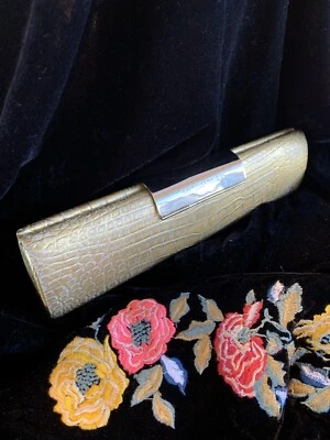 Sergio Rossi Clutch/shoulder Bag Chameleon Golden Patent Leather RARE MSRP $4590 - Image 1 of 4