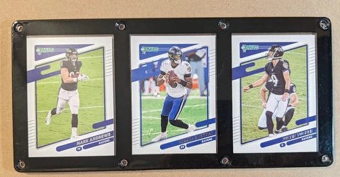 BALTIMORE RAVENS 3 CARD PLAQUE MARK ANDREWS LAMAR JACKSON JUSTIN TUCKER Cover