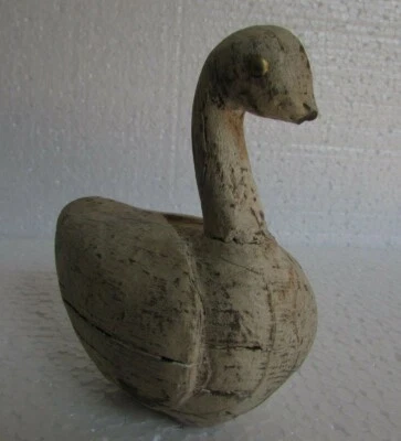 Vintage Old Handcrafted Wooden Handmade Swan / Duck Statue Figurine, Collectible - Image 1 of 4