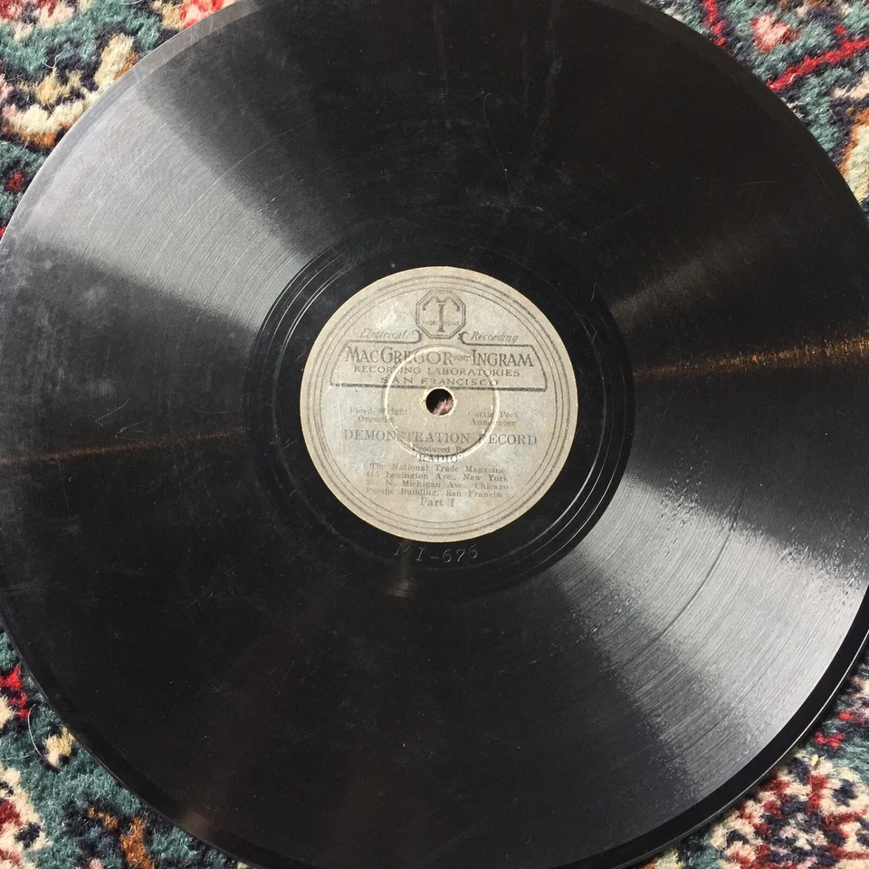 MacGregor And Ingram Demonstration Record Radio Part 1 VG+ SUPER RARE 78 - Image 1 of 2