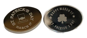 St Patrick's Day Premium Metall Gravur Oval Manschettenknopf Set - Bild 1 von 2