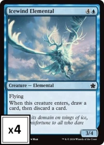 Juego Magic The Gathering (x4) Icewind Elemental (x4) (Foundations C#042) casi nuevo/LP - Imagen 1 de 1