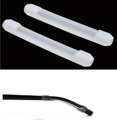 GALAXYLENSE 1 Pair 2Pc White Soft Silicone Eyeglasses Temple Tips Sleeve Retainer Sunglasses
