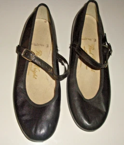 TAP DANCING SHOES-PAUL WRIGHT SIZE 4 -BLACK LEATHER UPPER, SOLE- MADE IN AUSTRA - Picture 1 of 5