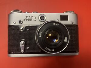 Fed-3 35mm Rangefinder Film Camera with Lens Industar-61 2.8/52 Case F.E.D. USSR