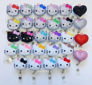 Kitty Bluted Strasssteine Kätzchen Ausweis Abzeichen Rolle, Namensschild Ausweis Abzeichen Halter - Bild 1 von 3