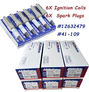 6 PACK 12632479 D515C Ignition Coils & 41-109 Spark Plug For GMC Chevrolet Buick - Picture 1 of 5