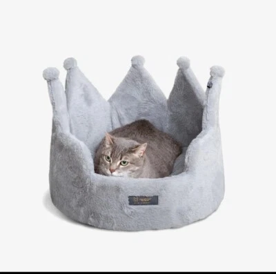 Nandog Crown Dog & Cat Fun Bed Cloud Prive Collection - Royal Gray 18”