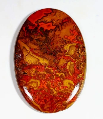 93 Ct 5X35X52 mm Diseñador Natural Costura Roja Ágata Ovalado Cabujón Piedra Preciosa HX 04 Foto 1 de 4