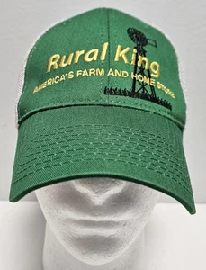Rural King America's Farm & Home Store Green & White Mesh Baseball Cap/Hat - Picture 1 of 6