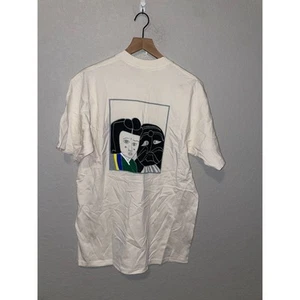Vintage Korean Camp Shirt Korea Warrior Graphic White Tee USA made VTG 90s Large - Picture 1 of 12