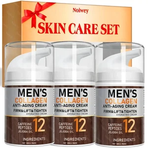Men's Collagen Anti Aging Hydrating Face Day or Night Cream x3 - Picture 1 of 3