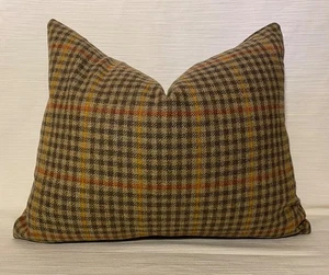 HOLLAND & SHERRY County Tweed Brown Red Yellow 100% Wool Custom PILLOW COVER - Picture 1 of 20