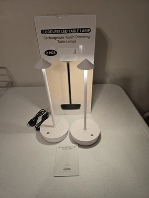 Rechargeable Cordless Table Lamp Modern White Box Of 2  - Image 1 of 4