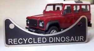 Land Rover Defender Etched Diesel Recycled Dinosaur Fuel Filler Warning Badge - Picture 1 of 1