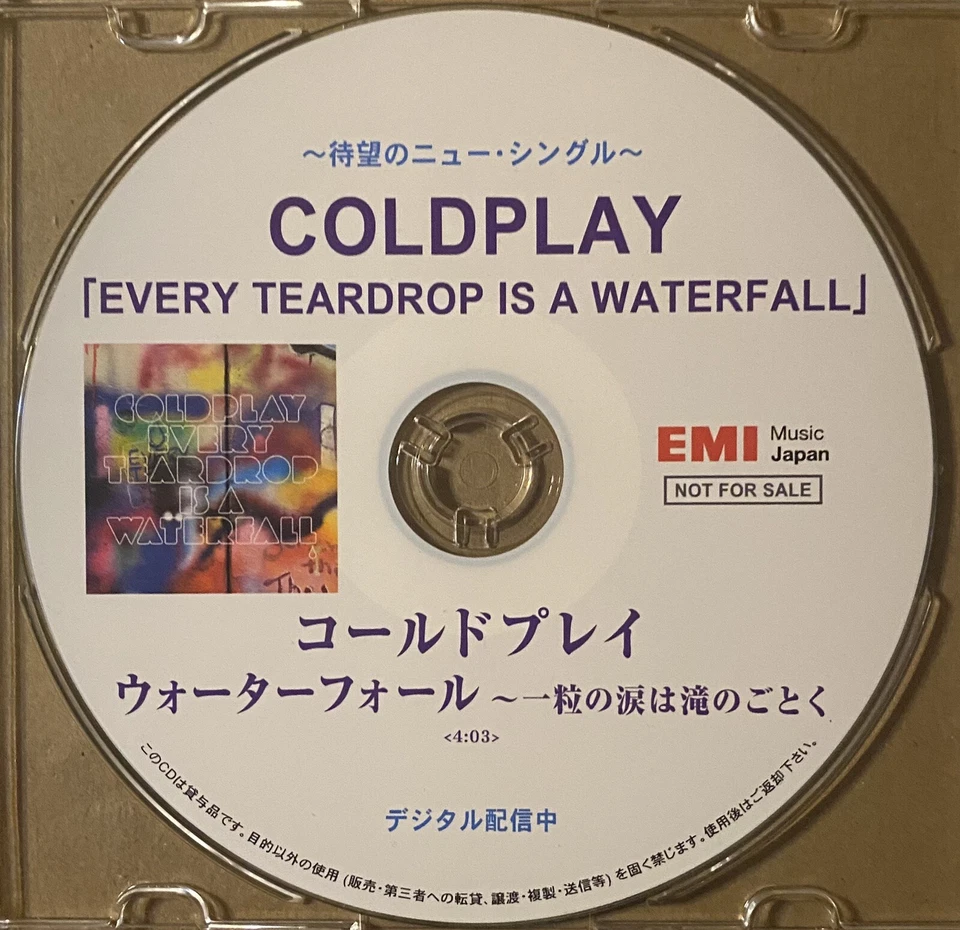 COLDPLAY Every Tear Is A Waterfall 2011 JAPAN PROMO Only CD Single Mylo Xyloto - Image 1 of 1