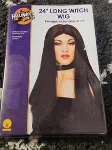24" Long Witch Wig Black 2011 Rubies Halloween Dress Up Adult - Picture 1 of 4
