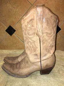 Ladies Corral Brown Leather Cowboy Western Boots Size 9 1/2 M FREE SHIPPING - Picture 1 of 5
