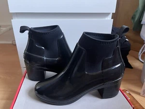 GENUINE HUNTER High Heel Rubber Chelsea Ankle Boots - Picture 1 of 6